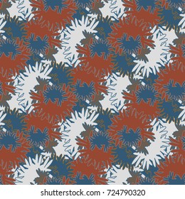 Autumn colored seamless pattern with leaves for texture or background.