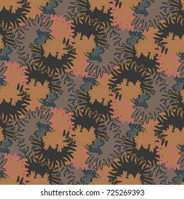 Autumn colored seamless pattern with leaves for texture or background.