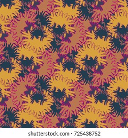 Autumn colored seamless pattern with leaves for texture or background.