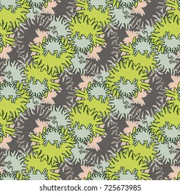 Autumn colored seamless pattern with leaves for texture or background.