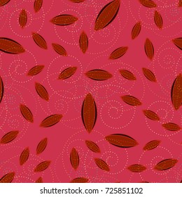 Autumn colored seamless pattern with leaves for texture or background.