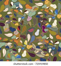 Autumn colored seamless pattern with leaves for texture or background.