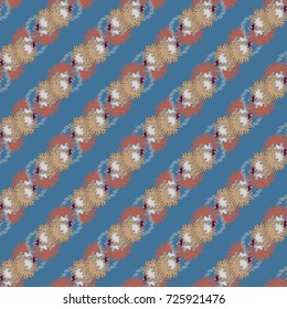 Autumn colored seamless pattern with leaves for texture or background.