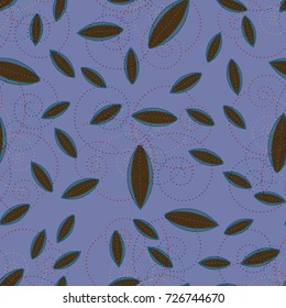 Autumn colored seamless pattern with leaves for texture or background.