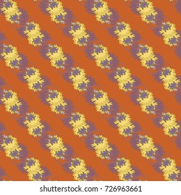 Autumn colored seamless pattern with leaves for texture or background.