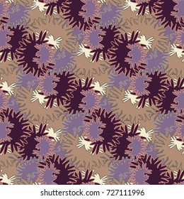 Autumn colored seamless pattern with leaves for texture or background.
