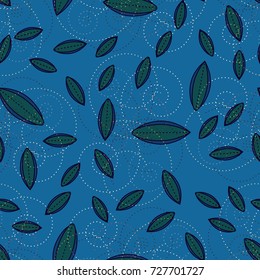 Autumn colored seamless pattern with leaves for texture or background.
