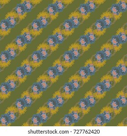 Autumn colored seamless pattern with leaves for texture or background.