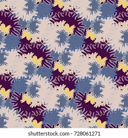 Autumn colored seamless pattern with leaves for texture or background.