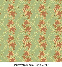 Autumn colored seamless pattern with leaves for texture or background.