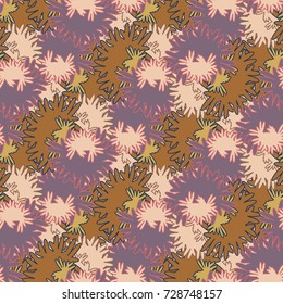 Autumn colored seamless pattern with leaves for texture or background.