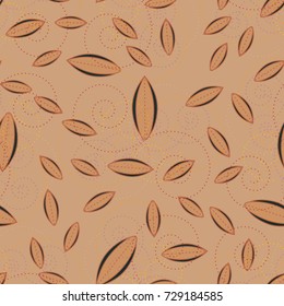 Autumn colored seamless pattern with leaves for texture or background.