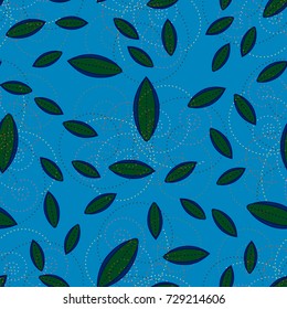 Autumn colored seamless pattern with leaves for texture or background.