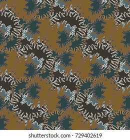 Autumn colored seamless pattern with leaves for texture or background.