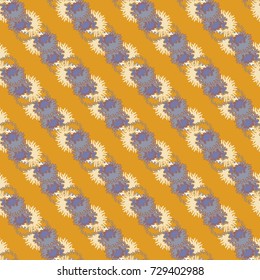 Autumn colored seamless pattern with leaves for texture or background.