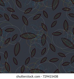 Autumn colored seamless pattern with leaves for texture or background.