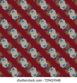 Autumn colored seamless pattern with leaves for texture or background.