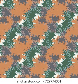 Autumn colored seamless pattern with leaves for texture or background.