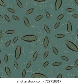 Autumn colored seamless pattern with leaves for texture or background.