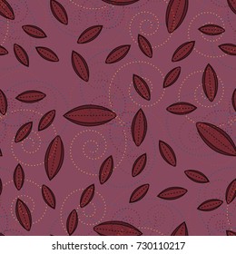 Autumn colored seamless pattern with leaves for texture or background.