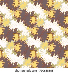 Autumn colored seamless pattern with leaves for texture or background.