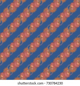 Autumn colored seamless pattern with leaves for texture or background.