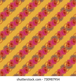 Autumn colored seamless pattern with leaves for texture or background.