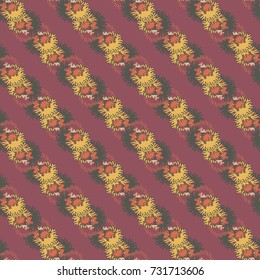 Autumn colored seamless pattern with leaves for texture or background.