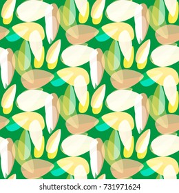 Autumn colored seamless pattern with leaves for texture or background.