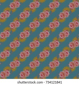 Autumn colored seamless pattern with leaves for texture or background.