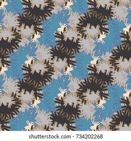 Autumn colored seamless pattern with leaves for texture or background.