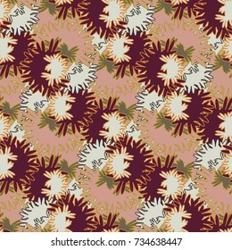 Autumn colored seamless pattern with leaves for texture or background.