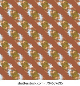 Autumn colored seamless pattern with leaves for texture or background.