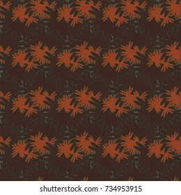 Autumn colored seamless pattern with leaves for texture or background.