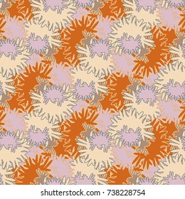 Autumn colored seamless pattern with leaves for texture or background.