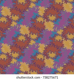 Autumn colored seamless pattern with leaves for texture or background.