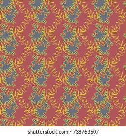 Autumn colored seamless pattern with leaves for texture or background.