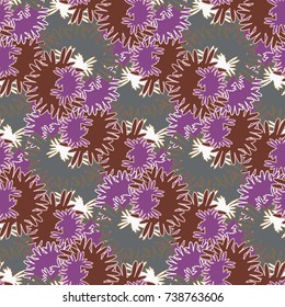Autumn colored seamless pattern with leaves for texture or background.