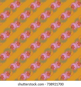 Autumn colored seamless pattern with leaves for texture or background.