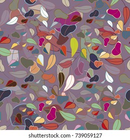Autumn colored seamless pattern with leaves for texture or background.