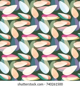 Autumn colored seamless pattern with leaves for texture or background.