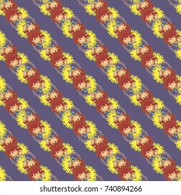 Autumn colored seamless pattern with leaves for texture or background.