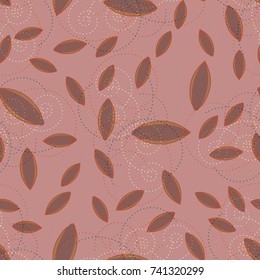 Autumn colored seamless pattern with leaves for texture or background.