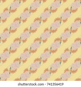 Autumn colored seamless pattern with leaves for texture or background.
