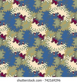 Autumn colored seamless pattern with leaves for texture or background.