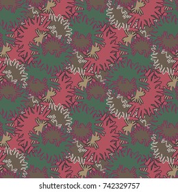 Autumn colored seamless pattern with leaves for texture or background.