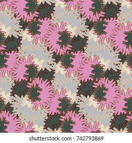 Autumn colored seamless pattern with leaves for texture or background.