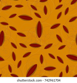 Autumn colored seamless pattern with leaves for texture or background.