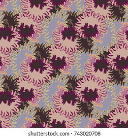 Autumn colored seamless pattern with leaves for texture or background.