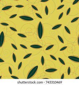Autumn colored seamless pattern with leaves for texture or background.